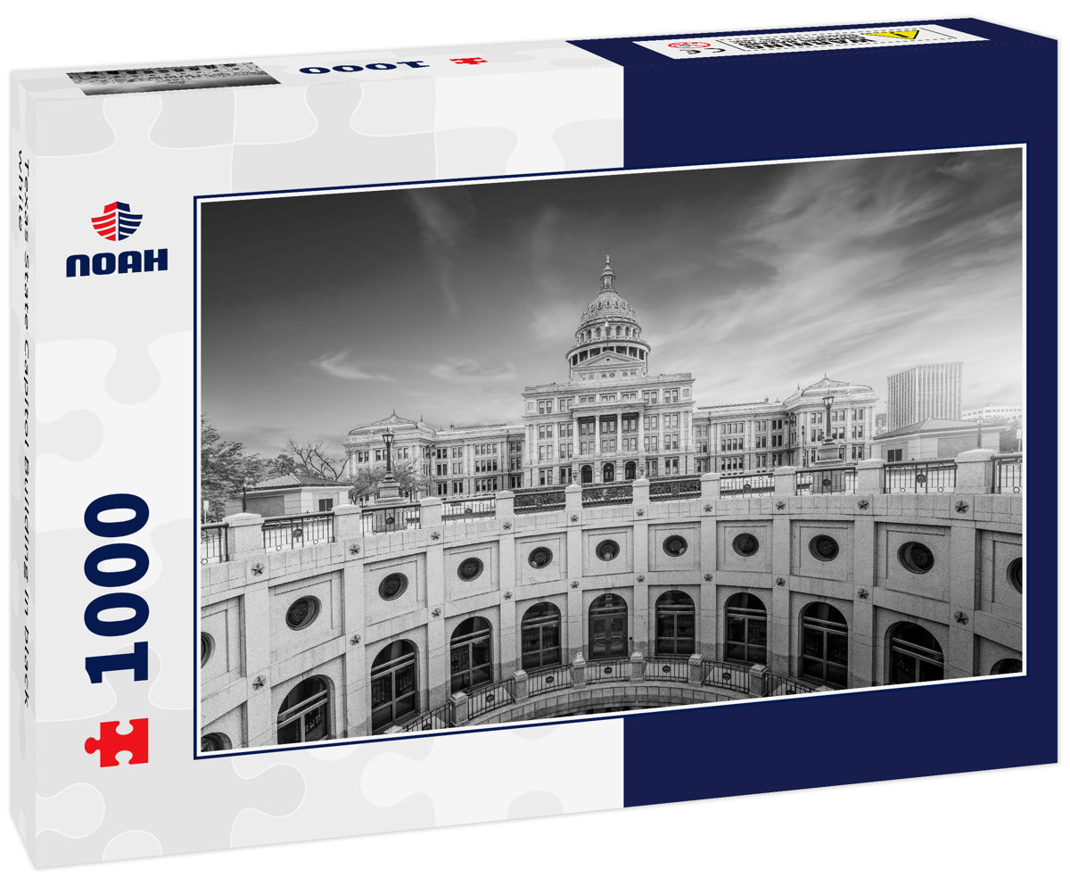Texas State Capitol Building in black white