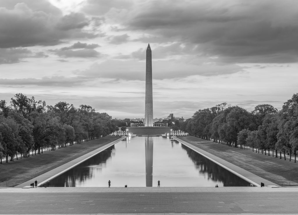Washington DC, USA in black white