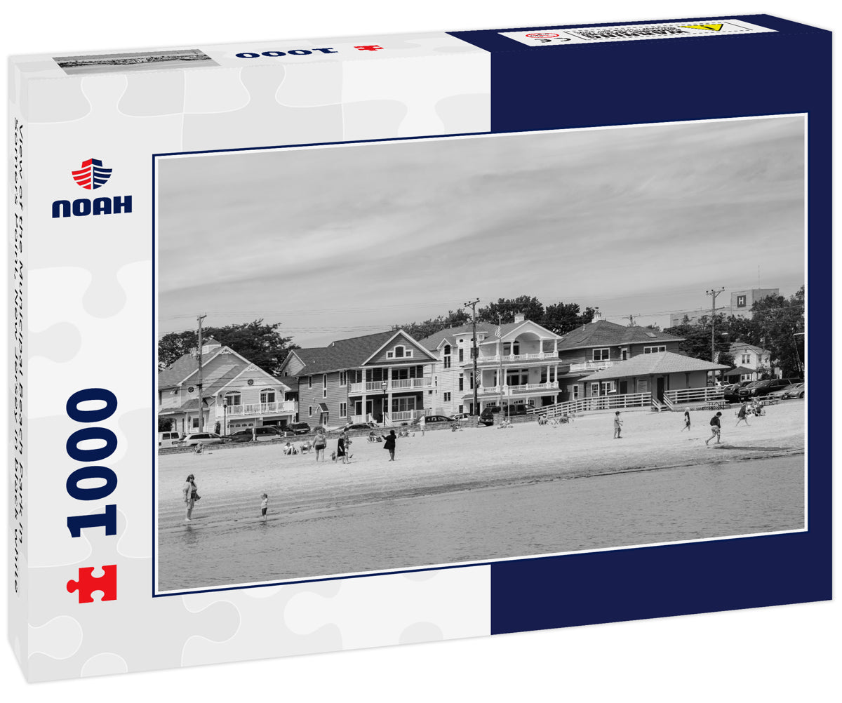 View of the Municipal Beach Park in Somers Point, New Jersey in black white