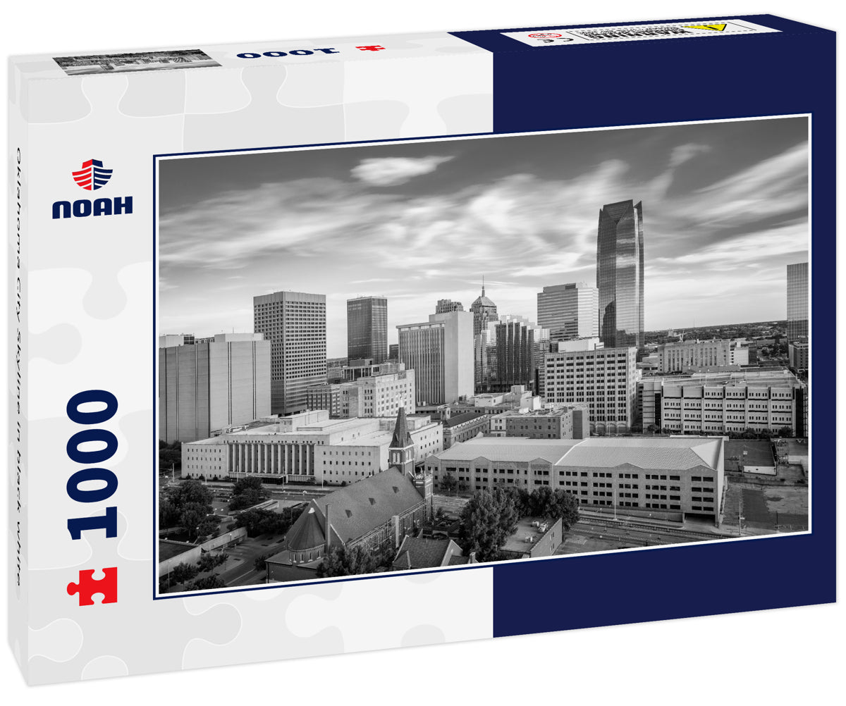 Oklahoma City Skyline in black white