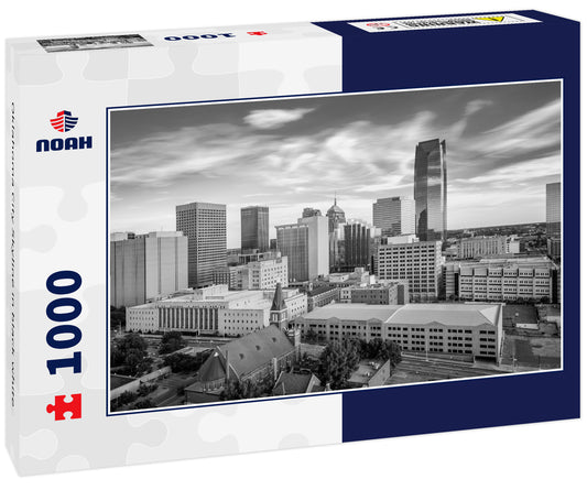 Oklahoma City Skyline in black white