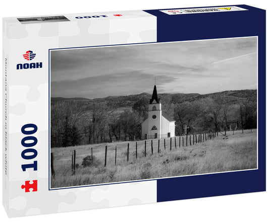 Montana Church in black white