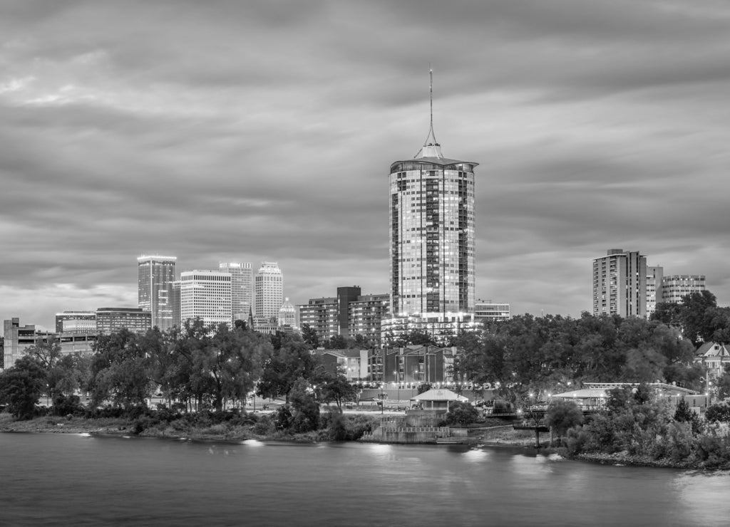 Riverside Tulsa, Oklahoma in black white