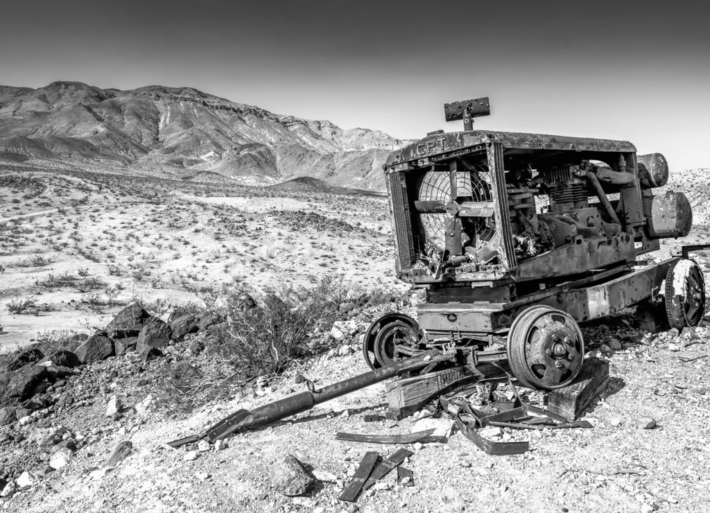 Panamint Valley, Inyo County, California in black white