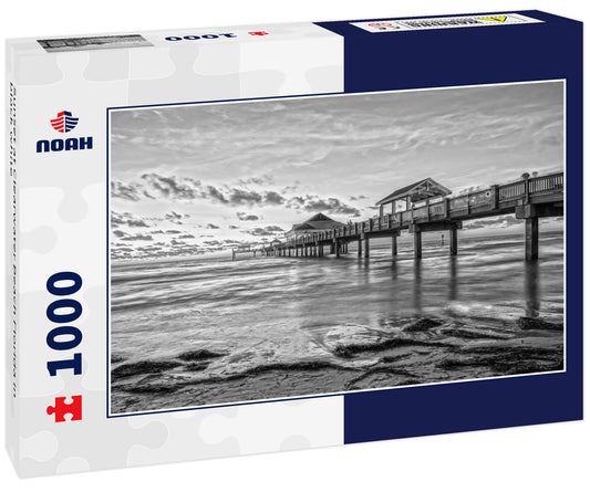 Sunset at Clearwater Beach Florida in black white