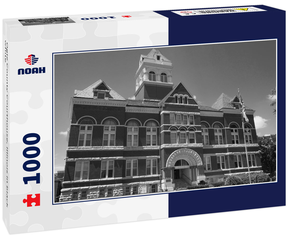 Ogle County Courthouse, Illinois in black white