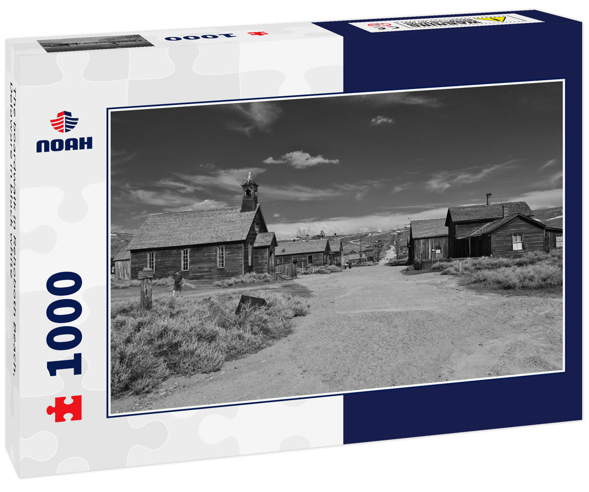 The boardwalk in Rehoboth Beach, Delaware in black white