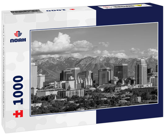 Salt Lake City Profile Utah in black white