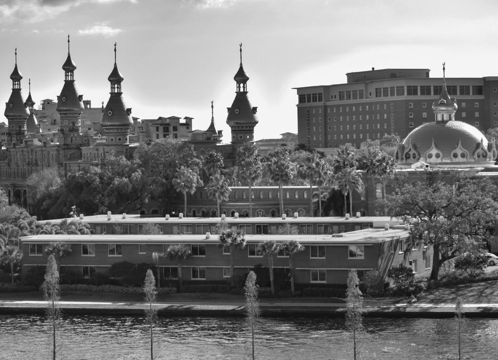 Tampa Bay, Florida in black white