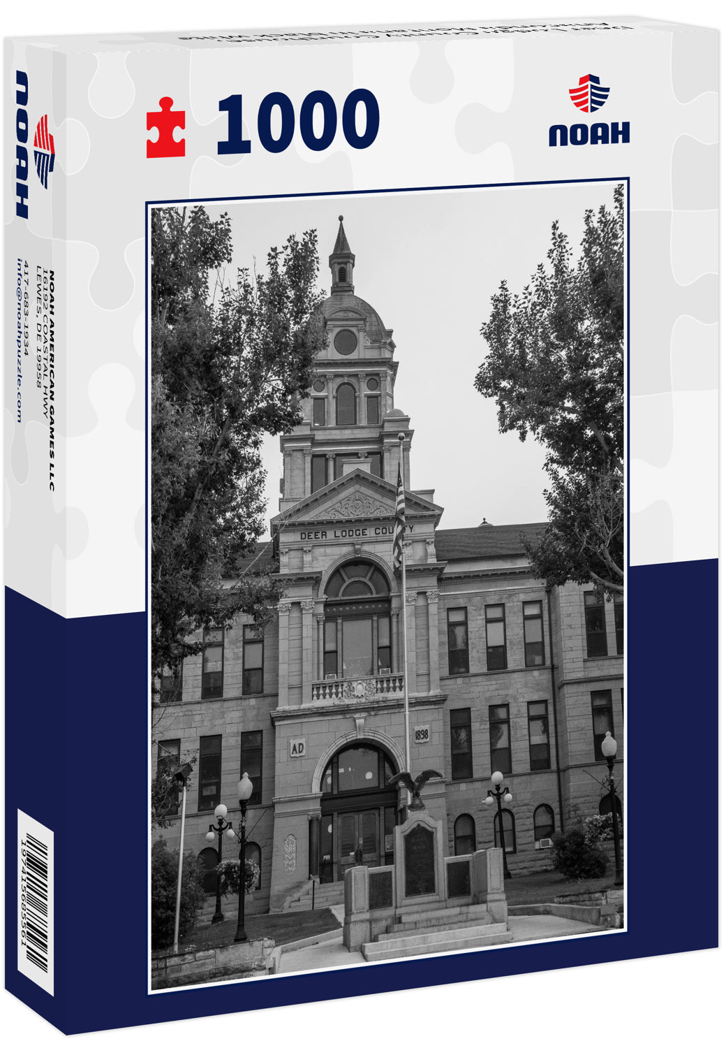 Deer Lodge County Courthouse, Anaconda Montana in black white