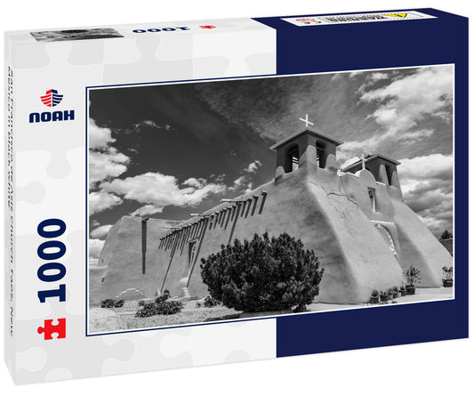 San Francisco de Asis Church Taos, New Mexico in black white