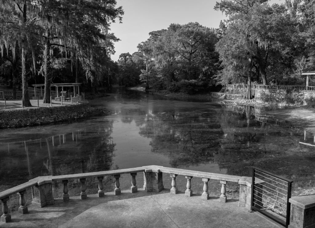 Radium Springs, Albany, Georgia in black white