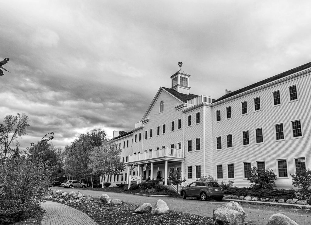 Littleton, New Hampshire in black white