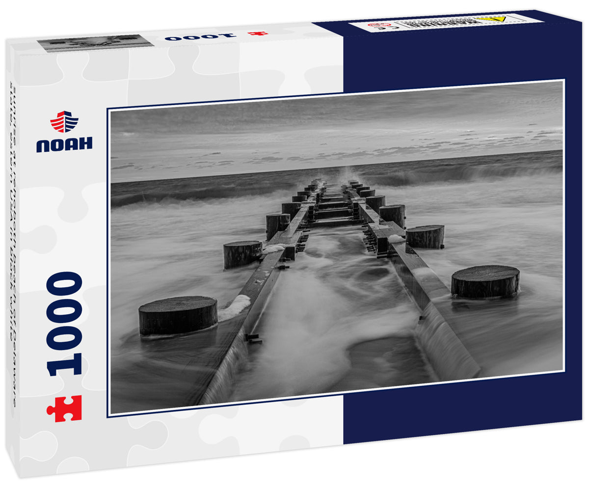 sunrise at rehoboth beach of Delaware state, estern USA in black white