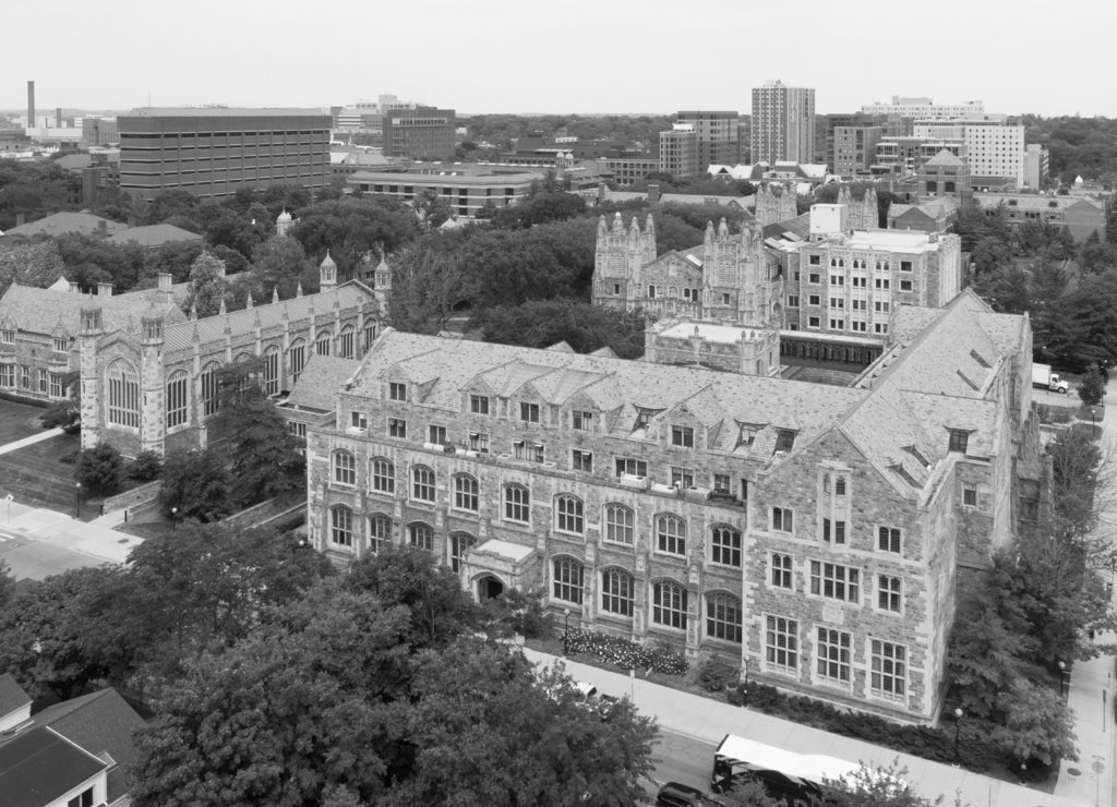 Law School, University of Michigan in black white