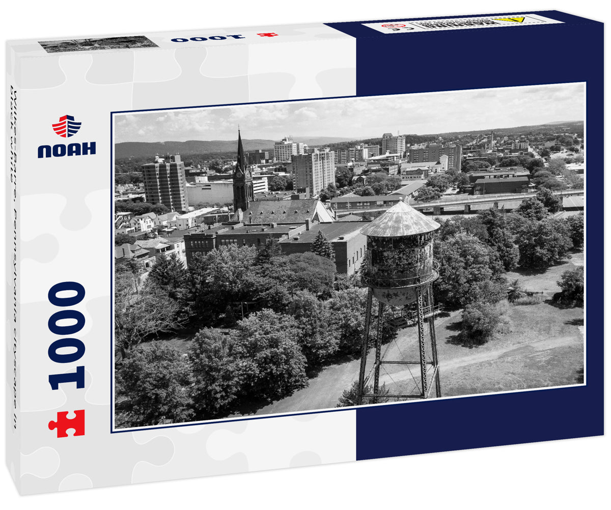 Wilkes-Barre, Pennsylvania cityscape in black white