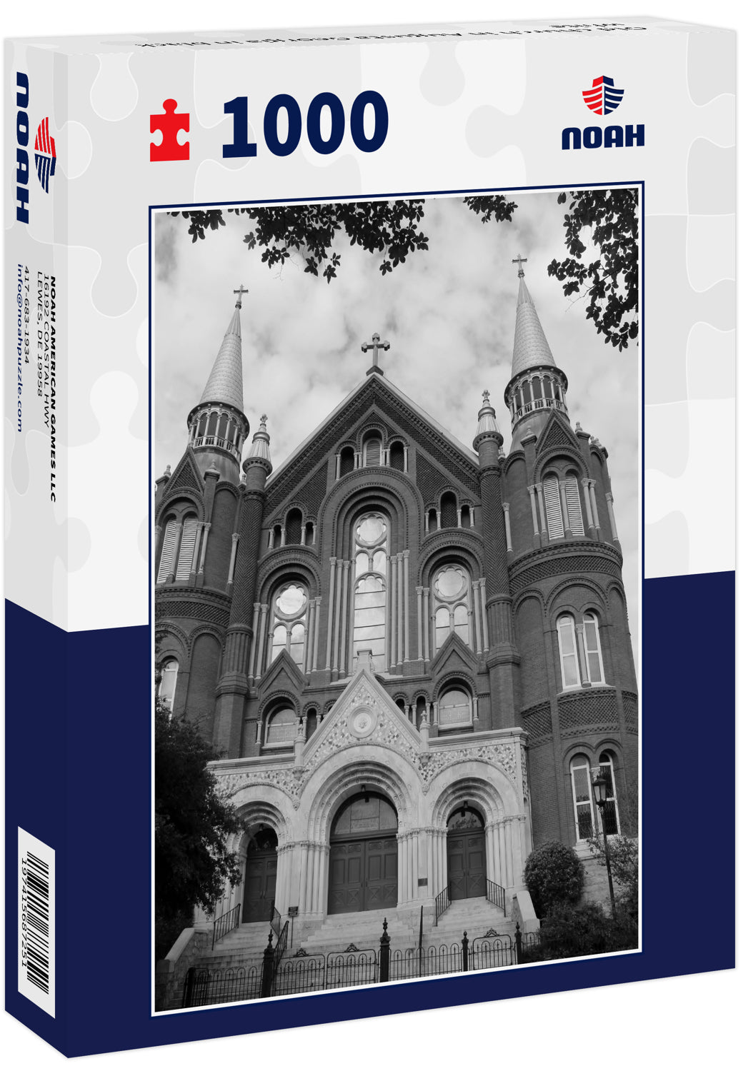 Old church in Augusta Georgia in black white