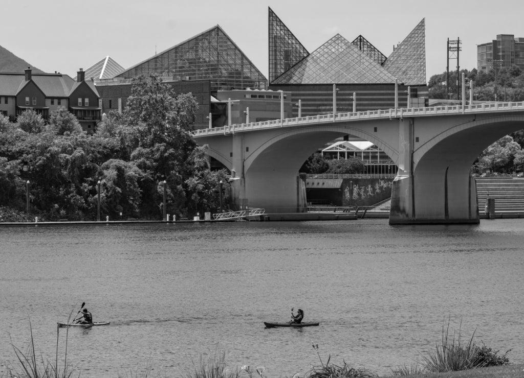 Tennessee River Bridge in Chattanooga in black white