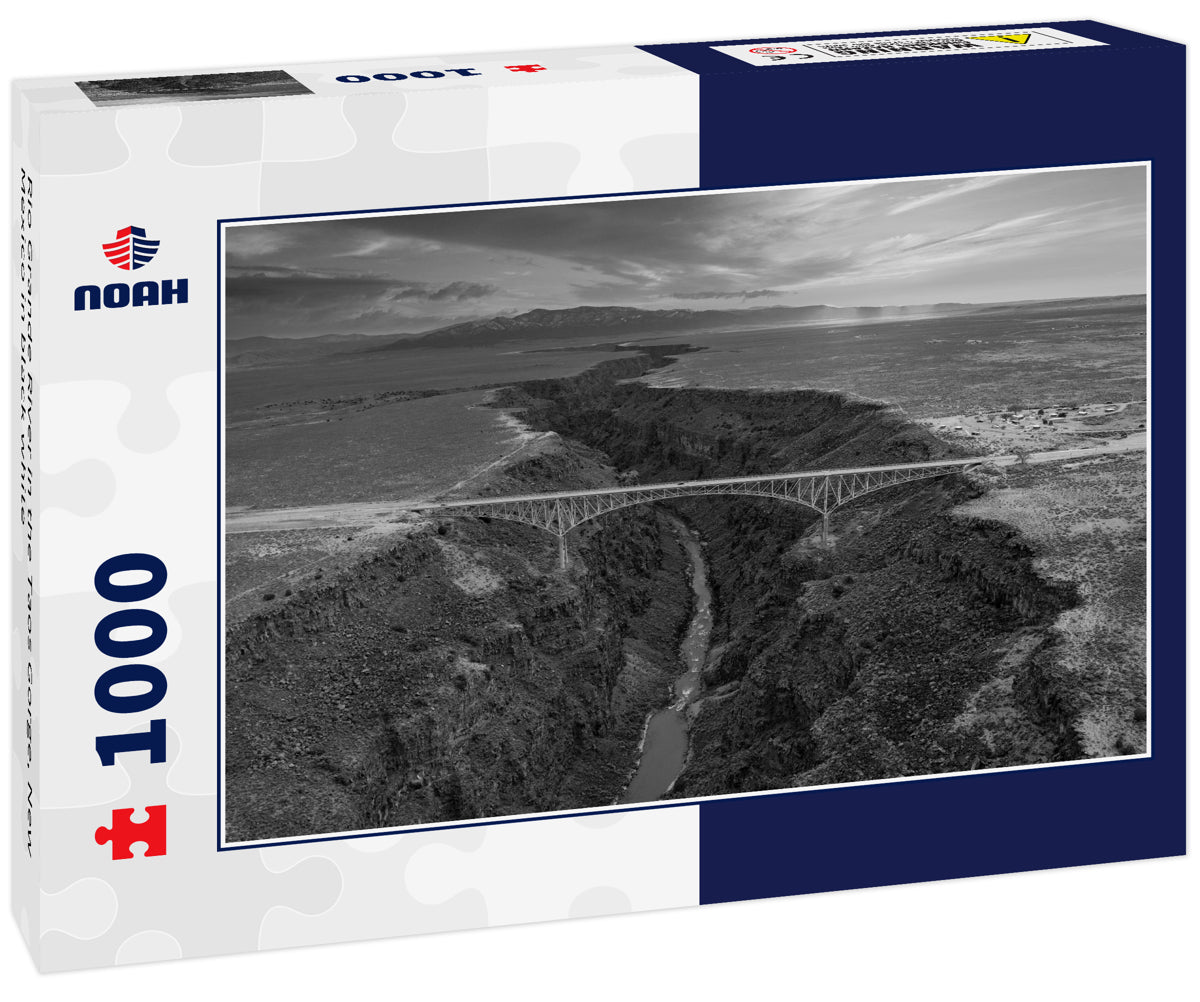 Rio Grande River in the Taos Gorge, New Mexico in black white