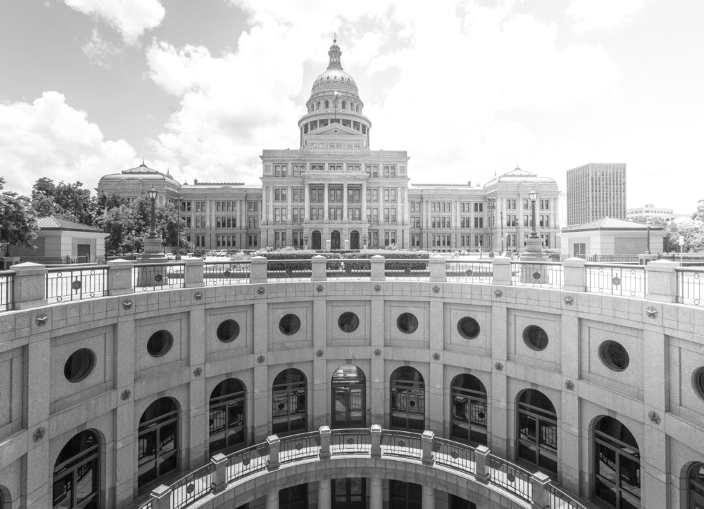 Texas State Capitol in Austin  in black white
