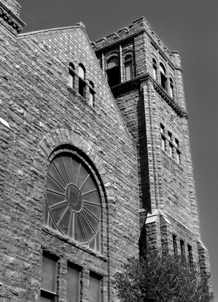 Cathedral in Sioux Falls South Dakota WFT in black white