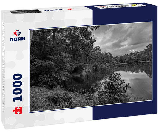 Small Lake at the Base of Panola Mountain in Georgia, USA in black white