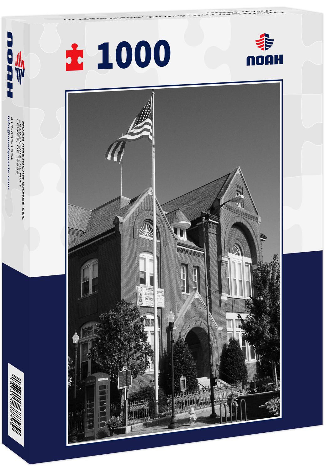 Oxford City Hall, Oxford, Mississippi in black white