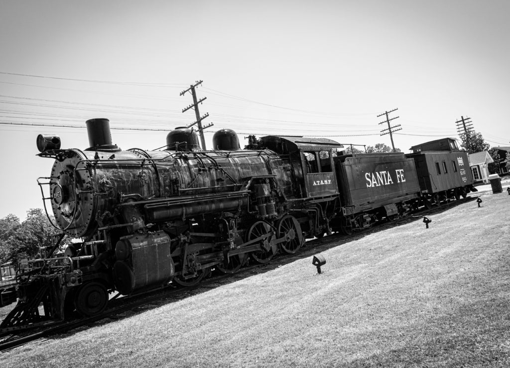 Eisenbahnstation in Pauls Valley Oklahoma in black white