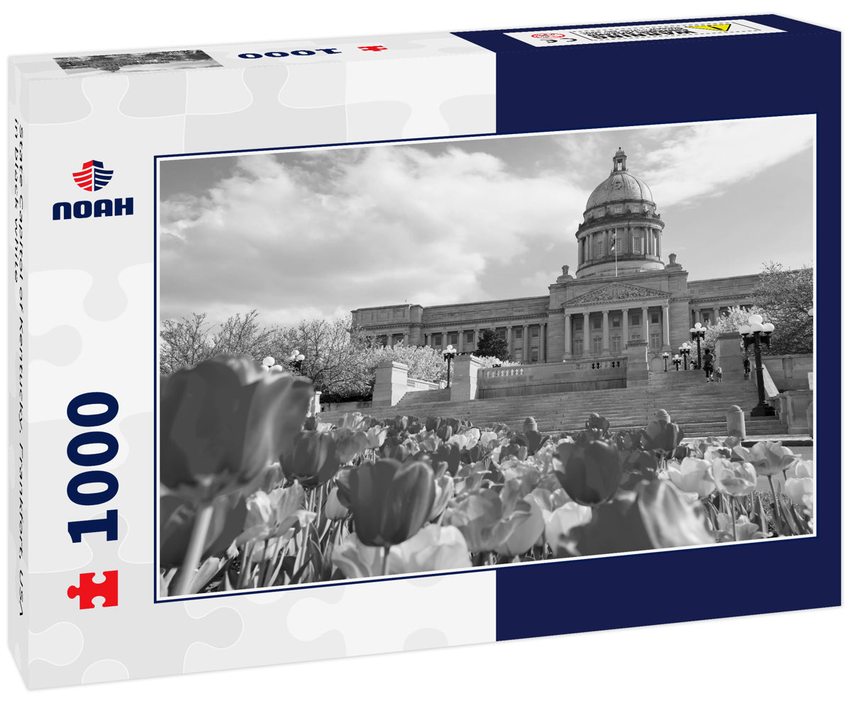 State Capitol of Kentucky. Frankfort, USA in black white