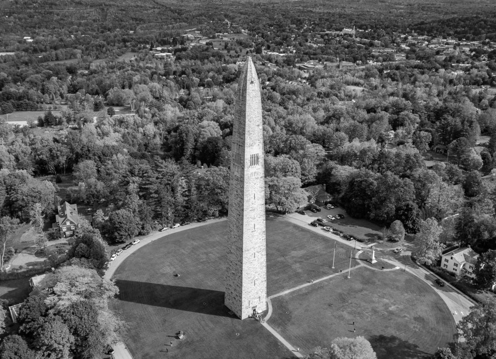 Bennington Vermont Aerial in black white