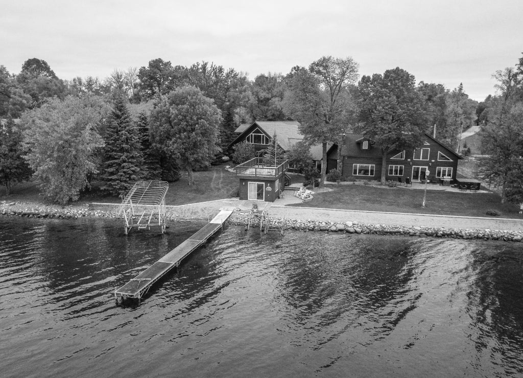 Big Floyd Lake, Minnesota in black white