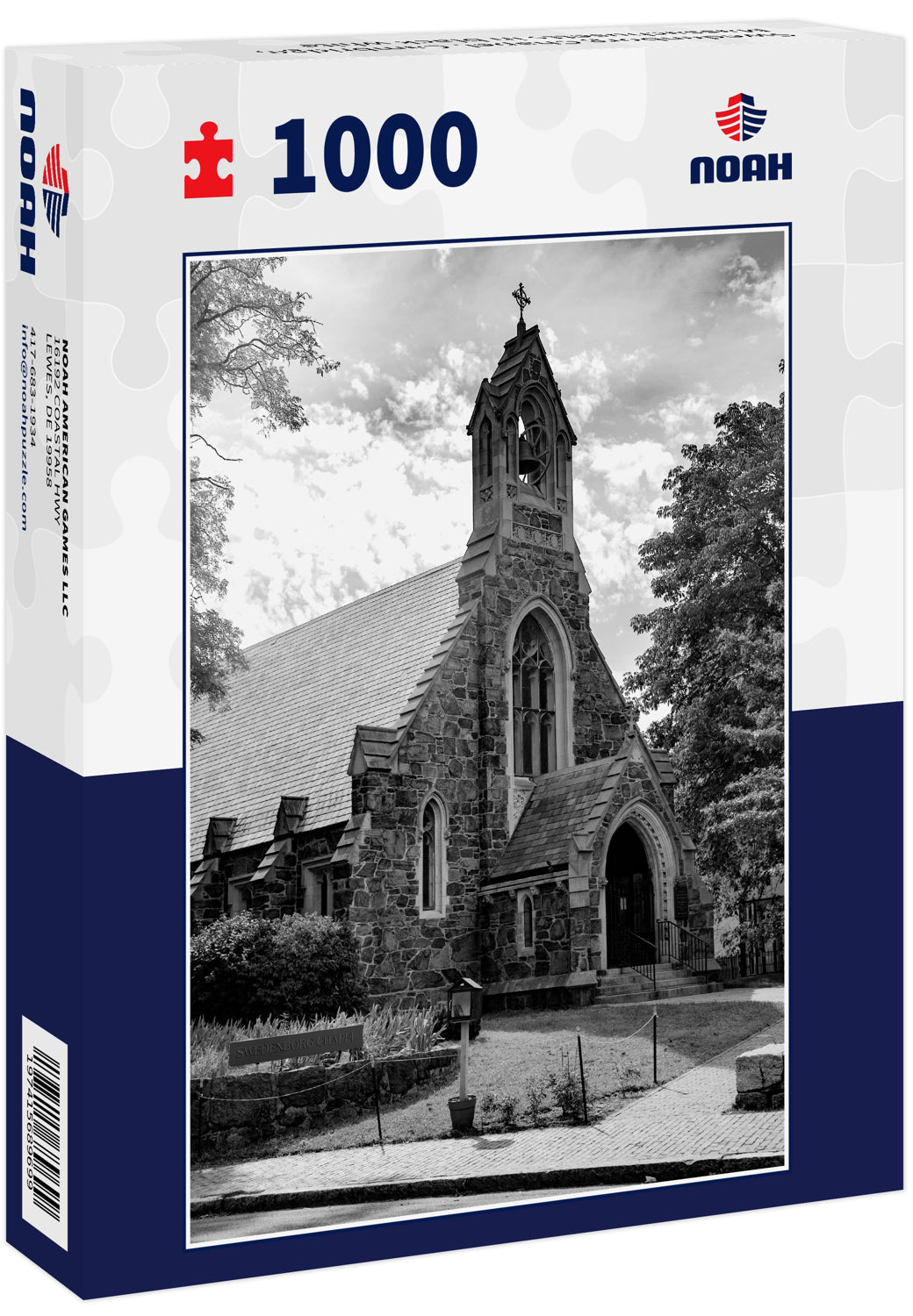 Swedenborg Chapel. Cambridge, Massachusetts in black white