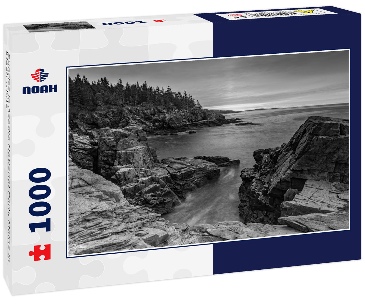 Sunrise in Acadia National Park, Maine in black white