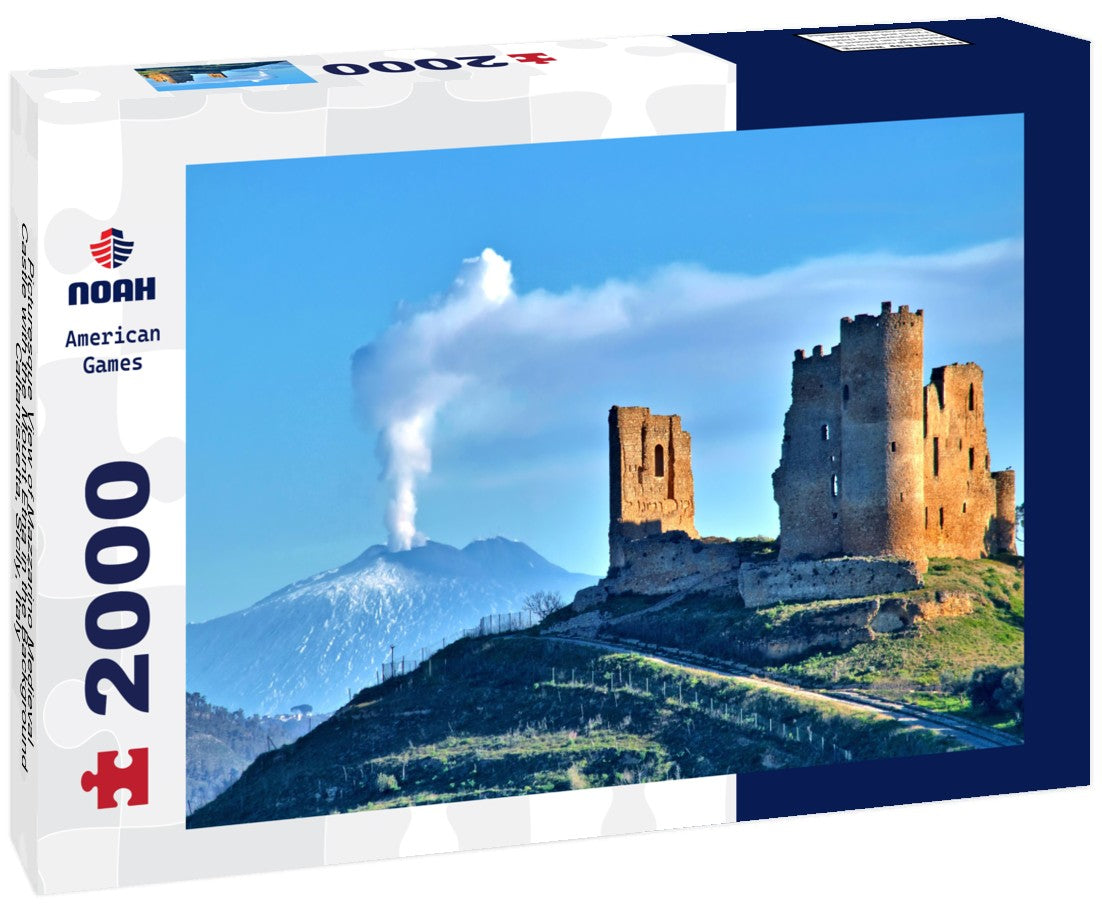 Picturesque View of Mazzarino Medieval Castle with the Mount Etna in the Background, Caltanissetta, Sicily, Italy 2000pc Puzzle
