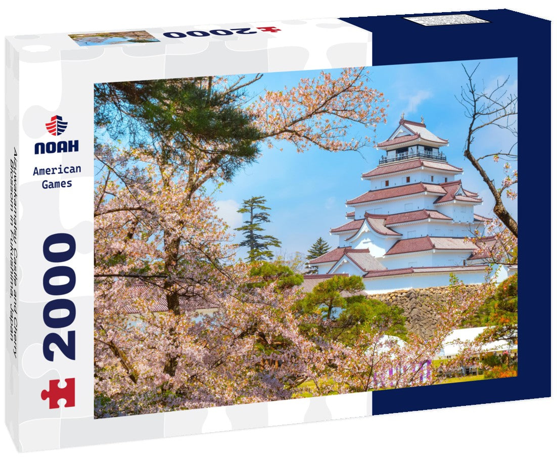Aizuwakamatsu Castle and Cherry Blossom in Fukushima, Japan 2000pc Puzzle
