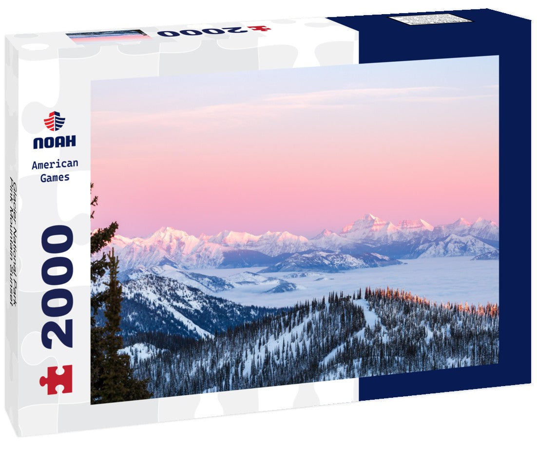 Noah Jigsaw Puzzle Glacier National Park Pink Mountain Sunset 2000 pieces