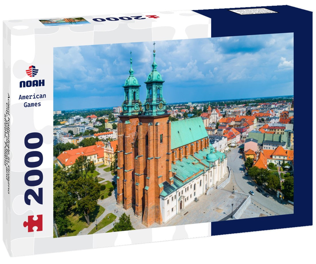 Acient Kathedrale in Gniezno City, with old town and streets, Poland 2000pc Puzzle