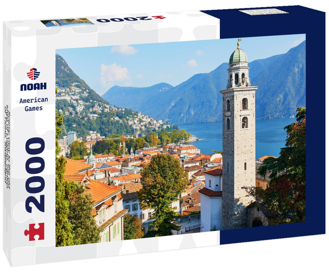 Scenic view to the old town of Lugano, canton of Ticino, Switzerland 2000pc Puzzle