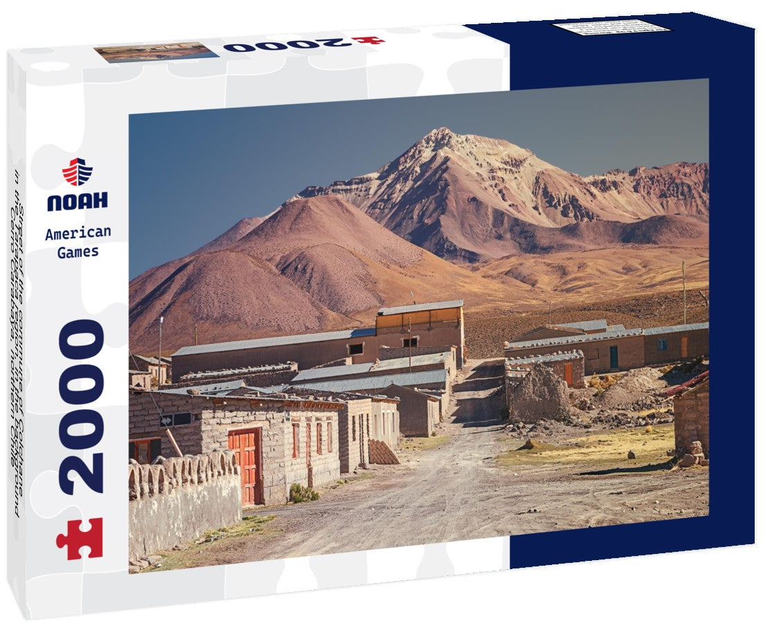 Street of the commune of Colchane, in the Tarapaca region, in the background Cerro Carabaya, northern Chile 2000pc Puzzle