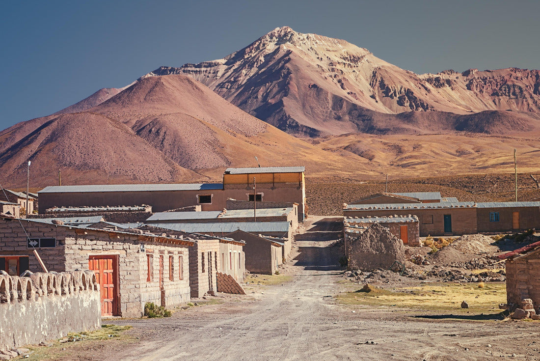 Street of the commune of Colchane, in the Tarapaca region, in the background Cerro Carabaya, northern Chile 2000pc Puzzle