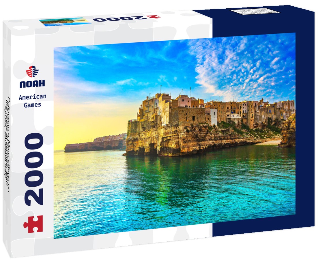 Polignano a Mare village on the rocks at sunrise, Bari, Apulia, southern Italy 2000pc Puzzle