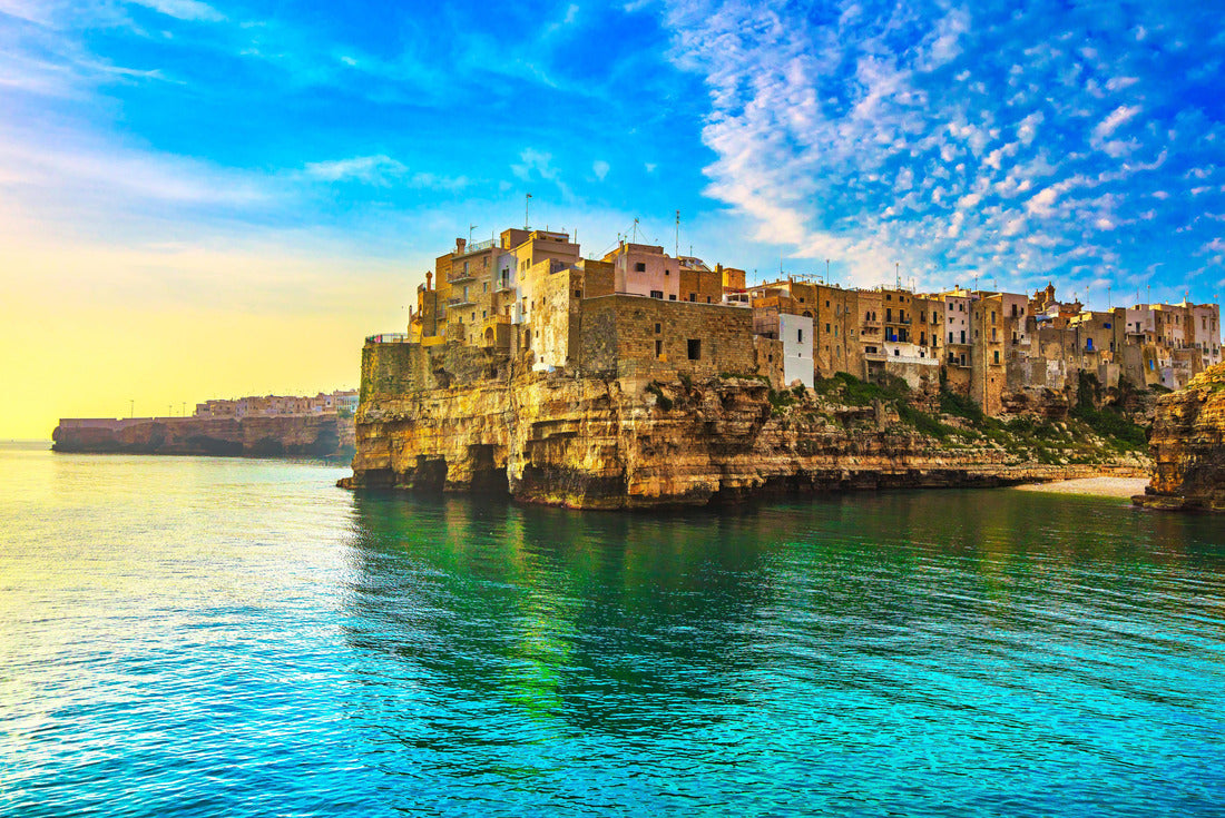 Polignano a Mare village on the rocks at sunrise, Bari, Apulia, southern Italy 2000pc Puzzle