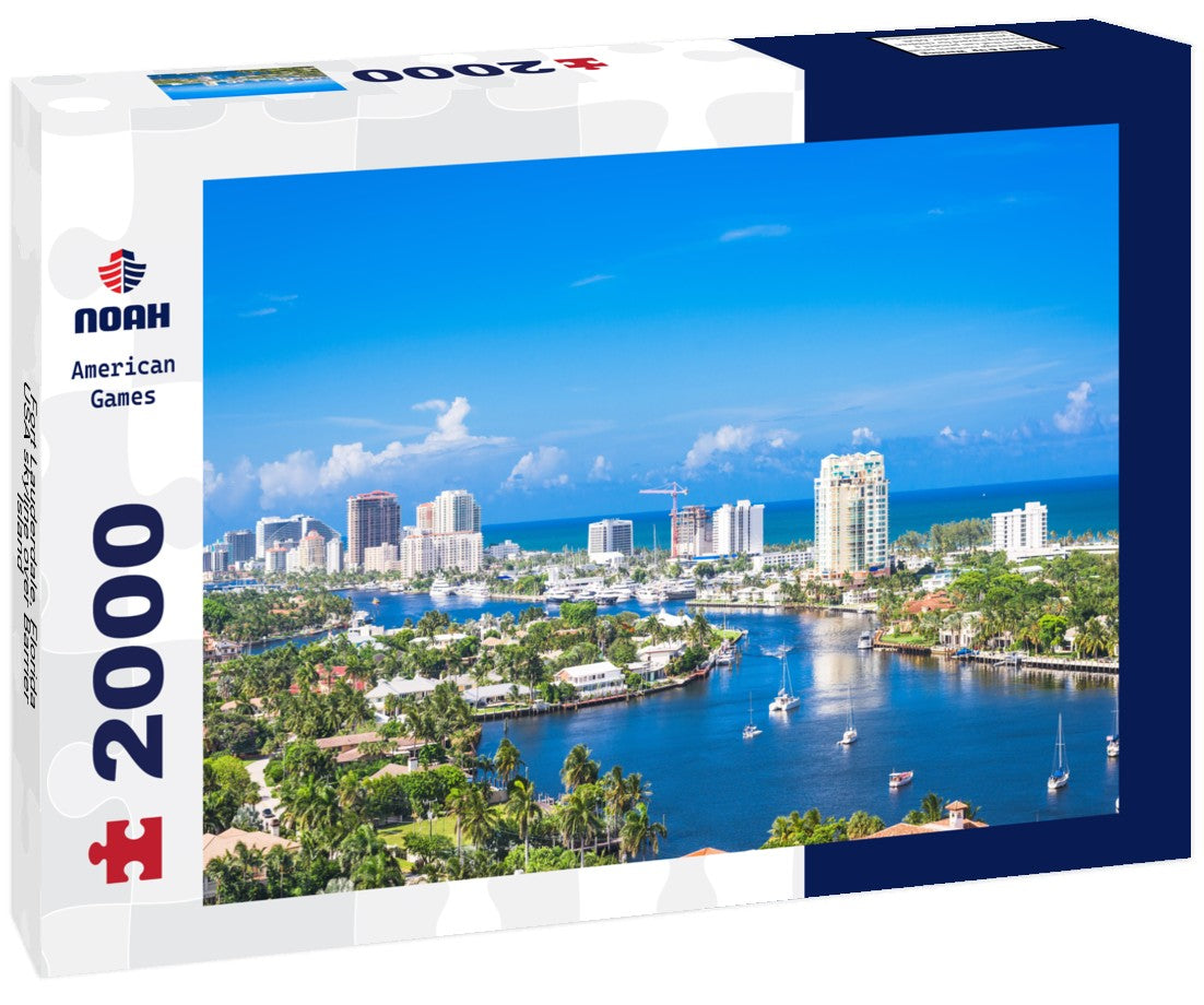Fort Lauderdale, Florida, USA skyline over Barrier Island 2000pc Puzzle