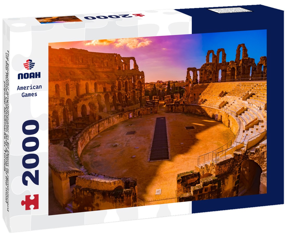 The beautiful amphitheater in El Djem is reminiscent of the Roman Colosseum and is one of the most popular landmarks in Tunisia 2000pc Puzzle