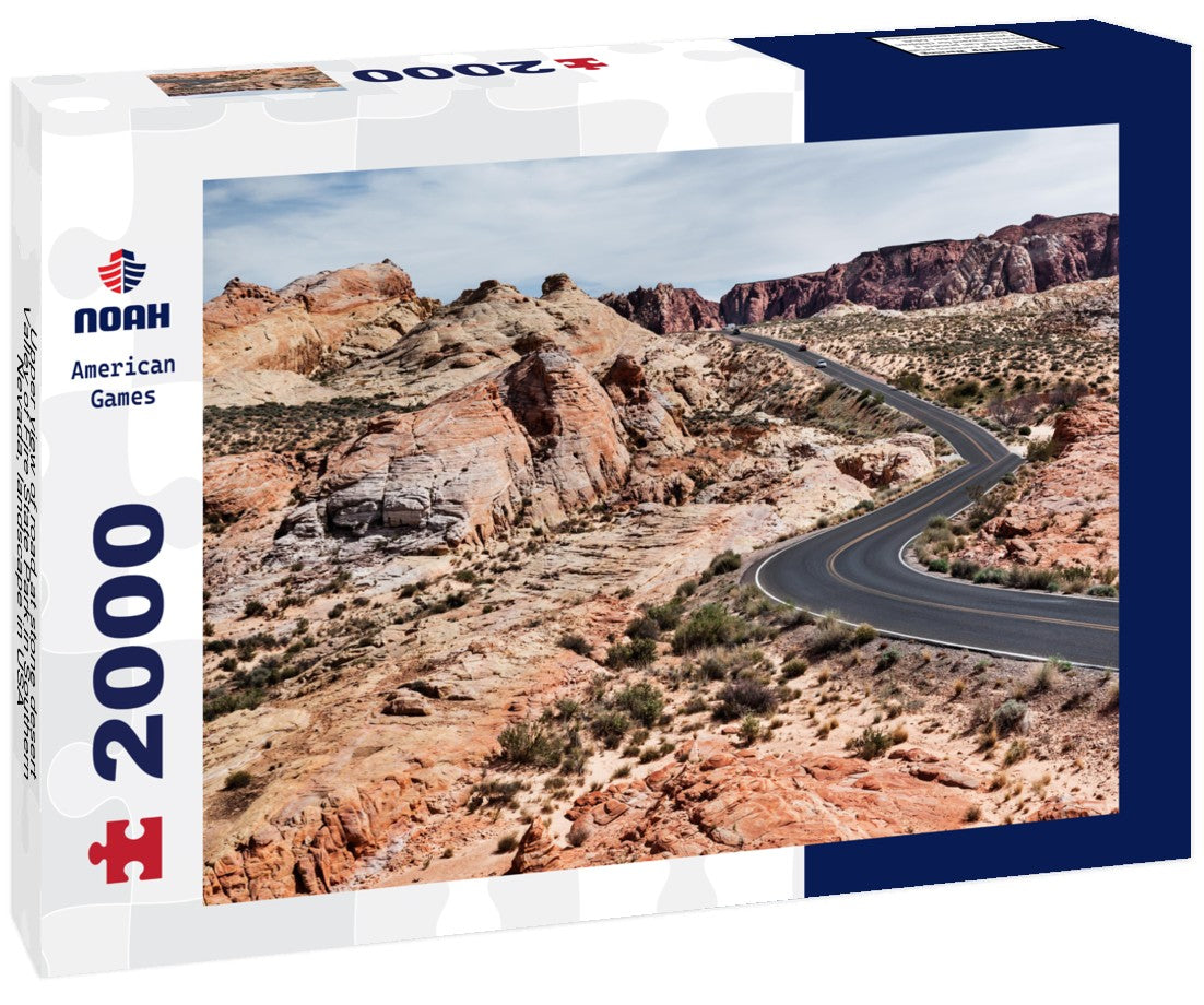 Upper view of road at stone desert, Valley of Fire State Park in Southern Nevada, landscape in USA 2000pc Puzzle