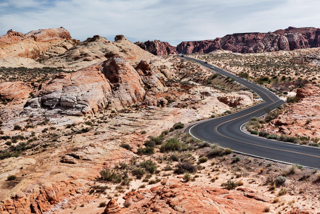 Upper view of road at stone desert, Valley of Fire State Park in Southern Nevada, landscape in USA 2000pc Puzzle