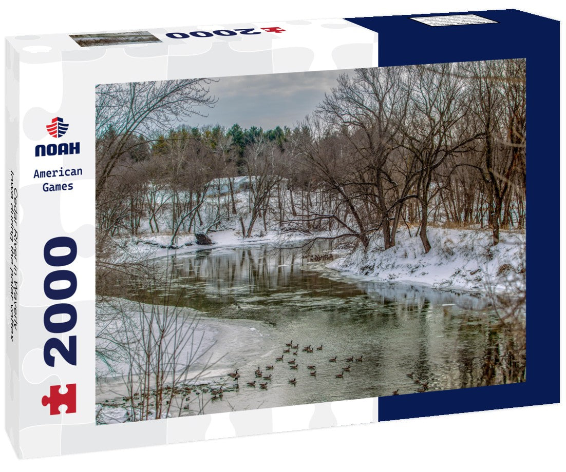 Cedar River in Waverly, Iowa during the polar vortex 2000pc Puzzle