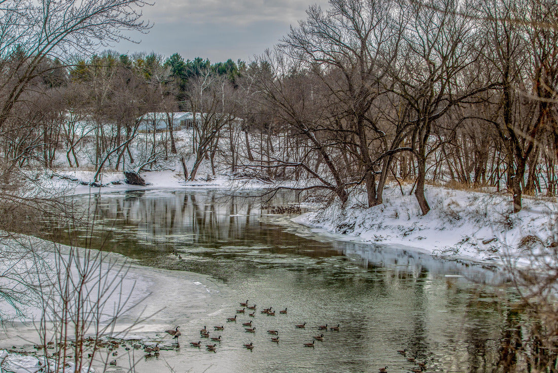 Cedar River in Waverly, Iowa during the polar vortex 2000pc Puzzle