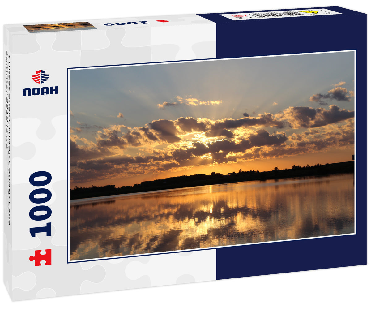 Sunset over Grundy County Lake summer 2018 Iowa