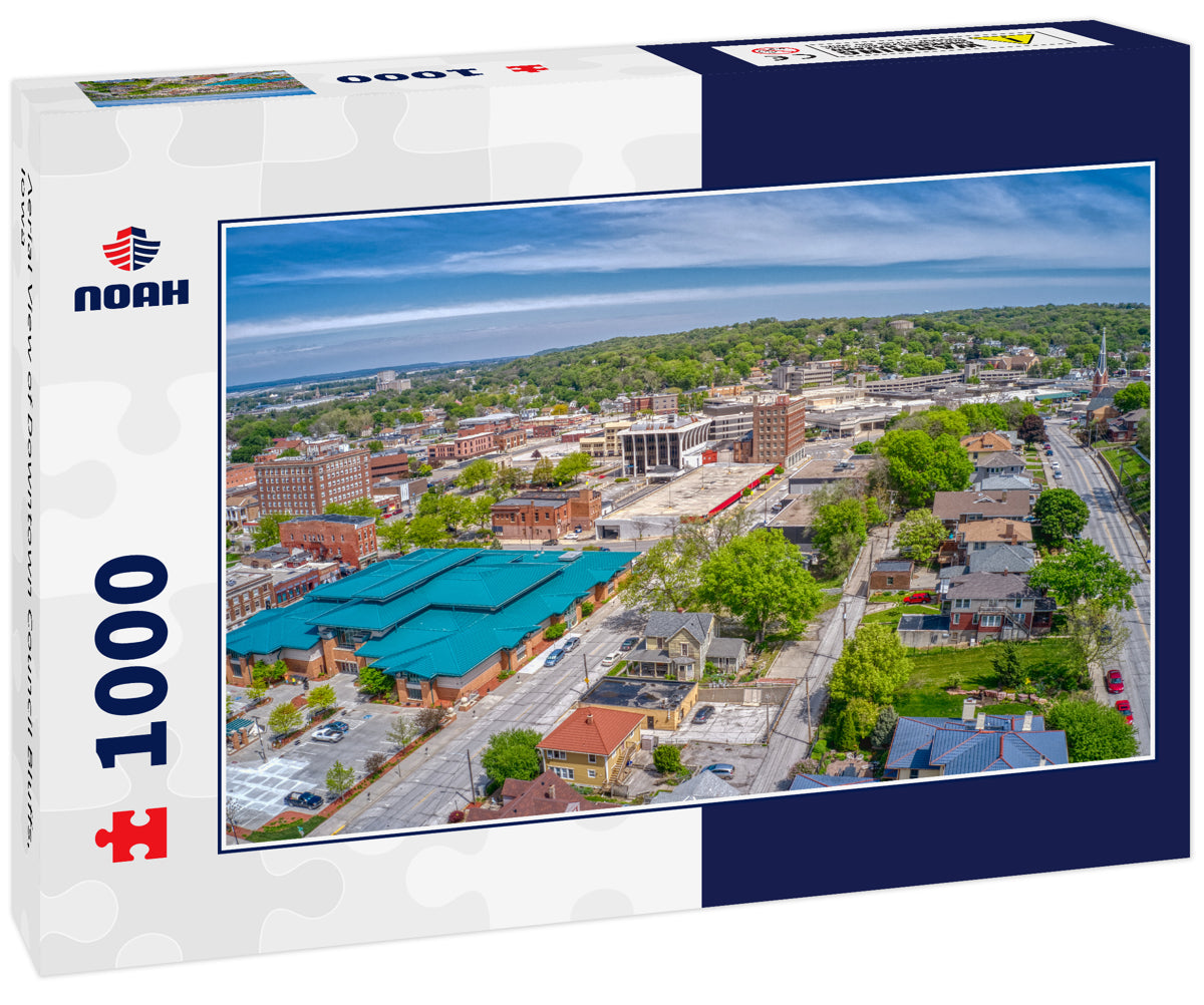 Aerial View of Downtown Council Bluffs, Iowa
